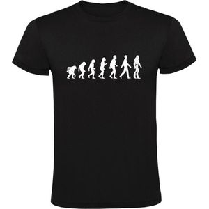 Aap mens robot evolutie Heren T-shirt | toekomst | programmeur | robots | techniek | techno | ontwikkeling | Zwart