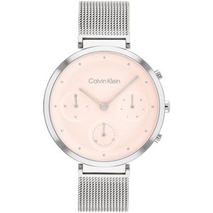 Calvin Klein CK25200286 MINIMALISTIC T-BAR Dames Horloge - Mineraalglas - Staal - Zilverkleurig - 36 mm breed - Quartz - Druksluiting - 3 ATM (spatwater)