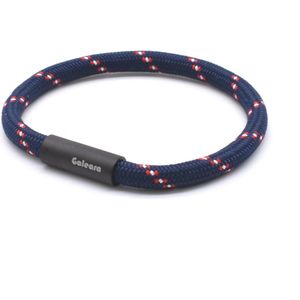 Armband dames touw -  heren armbanden scheepstouw Galeara Riu met magnetische sluiting - Rood Blauw 17.5cm