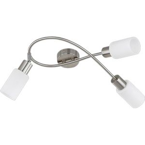 LED Plafondspot - Torna Smast - E14 Fitting - 3-lichts - Rechthoek - Mat Nikkel - Aluminium