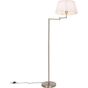 QAZQA ladas - Klassieke Vloerlamp | Staande Lamp met kap - 1 lichts - H 162.5 cm - Staal - Woonkamer | Slaapkamer | Keuken