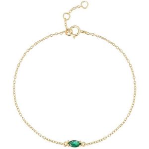 Armbandje groene steen goud