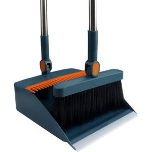 Stoffer en blik - Stofpan set met kam tanden - Winddicht - Huishoudelijke reiniging - Lange steel - Bezemkit - Vegen