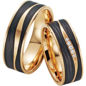 Jonline Prachtige Ringen voor hem en haar | Vriendschapsringen | Trouwringen | Zwart Goud Kleur