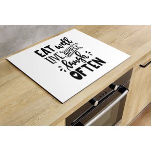 Inductiebeschermer - Eat Well - 81x52 cm - Inductiebeschermer - Inductie Afdekplaat Kookplaat - Inductie Mat - Anti-Slip - Keuken Decoratie - Keuken Accessoires