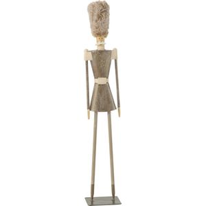 J-Line figuur Soldaat Bont Hoed - metaal - grijs - medium