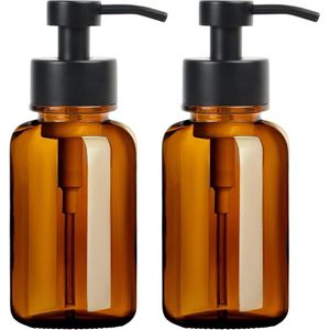 Foaming Soap Dispenser 2 Pack - Refillable 400ml Liquid Dispensers with Pump - Durable Glass Hand Wash Dispenser for Bathroom Kitchen Office