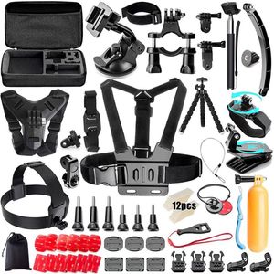 YONO Action Cam Accessoires Set XL - Geschikt voor GoPro Hero 8/9/10/11/12 - DJI Osmo Action 3/4 - Chest Mount / Stick / Case / Statief en meer - 70in1