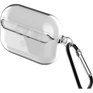 YONO Siliconen Hoesje geschikt voor Apple Airpods Pro 1 / 2 - Met Clip - Transparant