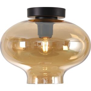 Plafondlamp Toronto Amber - Ø26,5cm - E27 - IP20 - Dimbaar > plafoniere amber glas | plafondlamp amber glas | plafondlamp eetkamer amber glas | plafondlamp keuken amber glas | led lamp amber glas | sfeer lamp amber glas