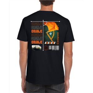 Bellatio Decorations Oranje supporter T-shirt heren - zwart - EK/WK voetbal supporter - Nederland M