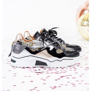 DWRS Label - Dames Sneakers Jupiter - Tweed Black Stone - Maat 38