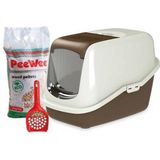 PeeWee EcoHus Startpakket - Kattenbak - Bruin - 56 x 39 x 38.5 cm