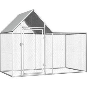 The Living Store Kippenhok Praktisch Stalen Verblijf - 2x1x1.5m - Waterbestendig Dak