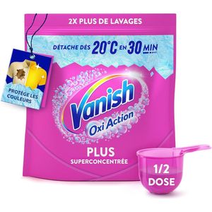 Vanish Oxi Action Plus Super Concentrated Powder – Textile Stain Remover and Anti-Fade – 2x More Washes – 500 g