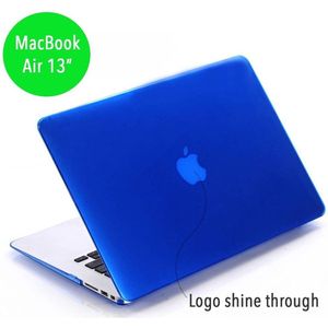 Lunso - Geschikt voor MacBook Air 13 inch (2010-2017) - cover hoes - Glanzend Donkerblauw - Vereist model