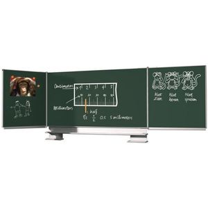 Schoolbord voor aan de muur, groen krijtbord 120x200 cm