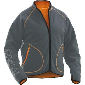 Jobman 5192 Fleece Jacket Reversible 65519274 - Grijs/Oranje - M