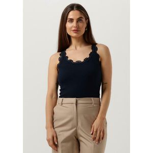 Rosemunde Silk Top W/ Lace Dames - Topjes - Donkerblauw - Maat L