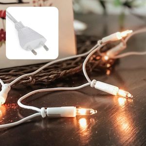 Lichtsnoer 20 lampjes 285 m mini-lichtketting met stekker - raamdecoratie - warme reservelampen - klassieke dennenboom - witte kabel