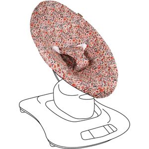 Ukje Wipstoelhoes geschikt voor 4Moms Mamaroo 4 Wipstoel - Hoes met Waterdichte Voering ter Bescherming van je Stoel - Perfecte Pasvorm - Makkelijk Wasbaar - Zacht Katoen - Roze Bloemen