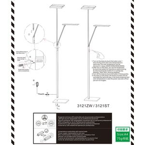 Steinhauer vloerlamp Serenade led - zwart - metaal - 3121ZW