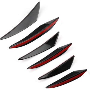 Voorbumper Windmesbekleding Glanzend Zwart - Auto Accessoires - Universeel - 6 Stuks .