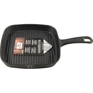 Cast Iron - Grillpan - Gietijzer - 23cm - Zwart - 23 x 23 cm