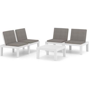 vidaXL Loungeset - 3-delig - Kunststof - Inclusief kussens Loungeset - Tuinlounge - Buitendining - Terras Meubilair - Lounge Set