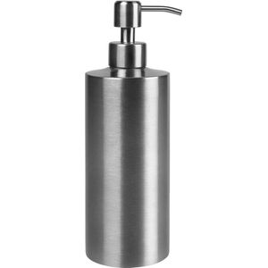 QUVIO Zeepdispenser 550 ml - Zeeppompje - Zeeppomp - Zeepfles - Handzeep pompje - Zeepflesje - RVS - Zilver / Grijs