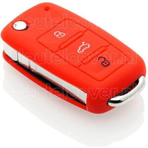 Autosleutel Hoesje geschikt voor Volkswagen / VW - SleutelCover - Silicone Autosleutel Cover - Sleutelhoesje Rood
