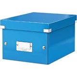 Leitz WOW Click & Store Kleine Kartonnen Opbergdoos met Deksel voor A5 Formaten - 22 x 16 x 28.2 Cm (BxhXD) - Ideaal voor Kantoor en Thuiskwerken/Thuiswerkplek - Blauw