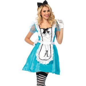 Wonderland - Alice In Wonderland Kostuum - Classic Alice - Vrouw - Blauw, Wit / Beige - Large - Carnavalskleding - Verkleedkleding