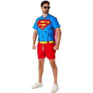 Suitmeister Superman™ - Heren Zomer Set - Halloween Kostuum en Carnavalsoutfit - Rood - Maat M