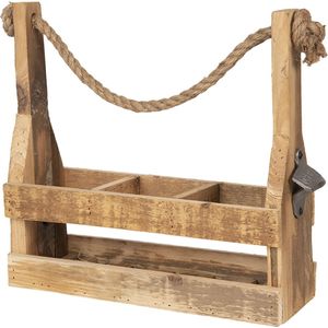 Clayre & Eef Flessenhouder 32x11x32 cm Bruin Hout Rechthoek Flessenrek