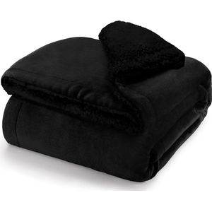 Blumtal Fleece Deken - Sherpa - 220x240 - Zwart