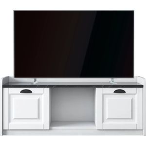 TV-Meubel Marmer Look van hout - 120x40x45 cm - TV Kast met rekken - Zwart - Houten meubilair - TV unit