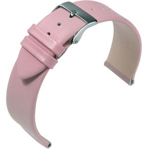 EULIT horlogeband - leer - 16 mm - roze - metalen gesp