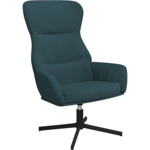 vidaXL Relaxstoel fluweel blauw - Relaxstoel - Relaxstoelen - Fauteuil - Relaxfauteuil