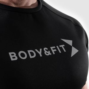 Body & Fit Hero Motion T-Shirt - Sportshirt Heren - Fitness Top Mannen – Maat L - Zwart