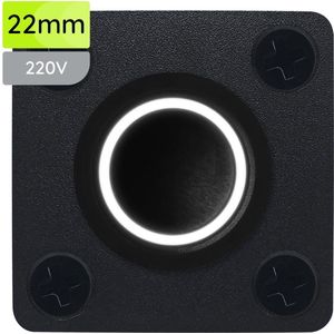 ProRide Metalen drukschakelaar Inbouwpaneel 220V ON-OFF - 22mm - met Aansluitkabel - LED indicatie Wit