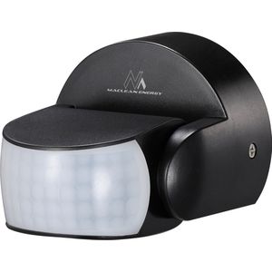 Maclean - PIR bewegingsmelder infrarood - IP65 - Zwart - Reikwijdte 12m - 600/1200W - MCE468 B