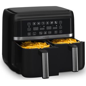 Klarstein Heteluchtfriteuse - Airfryer Met 2 Kamers - 2850 W - 6 Liter - Touch Bediening - Timer - Voorverwarmen - 6 Modi - Air Fryer XL - Zwart