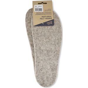 Oma King - Natural felt warm insoles for barefoot shoes - wolvilt inlegzooltjes maat 25-34