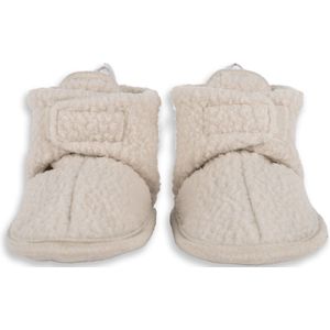 Lodger - Babysloffen Teddy - Creme - 6-12 maanden - Fleece - Antislip