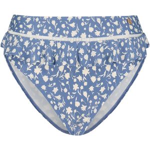 Flower Fest high waist bikinibroekje - Blauw/Wit - Bloemenprint