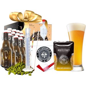 SIMPELBROUWEN® - Cadeaubox Weizen - Bierbrouwpakket - Zelf bier brouwen pakket - Startpakket - Gadgets Mannen - Cadeau - Cadeau voor Mannen en Vrouwen - Bier - Verjaardag - Cadeau voor man - Verjaardag Cadeau Mannen