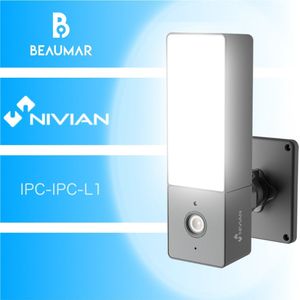 Nivian NVS-IPC-L2 buitenlamp WiFi camera 3 megapixel, bewegingsdetectie, IR nachtzicht, audio, microSD opname en werkt op Tuya app - Beveiligingscamera IP camera bewakingscamera camerabewaking veiligheidscamera beveiliging netwerk camera webcam