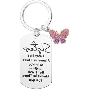 Zustercadeaus - Sleutelhanger voor zus - Verjaardagscadeaus voor zus - Unieke ziel zus geschenken - Beste zus ooit cadeau - Grappig zilver 2.8cm/1.1in