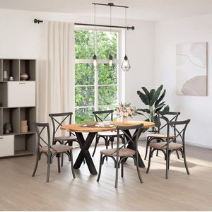 vidaXL Eettafel 180x90x74 cm ovaal massief eikenhout lichtbruin - Eettafel - Eettafels - Eetkamertafel - Keukentafel